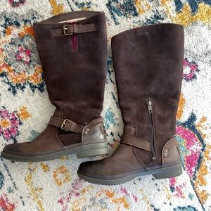 UGG Women's Thomsen Knee High Waterproof Riding Boot Size 7 Brown Leather